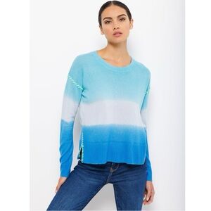 Lisa Todd Color Me Happy Cashmere Sweater in Ice Combo Size Large